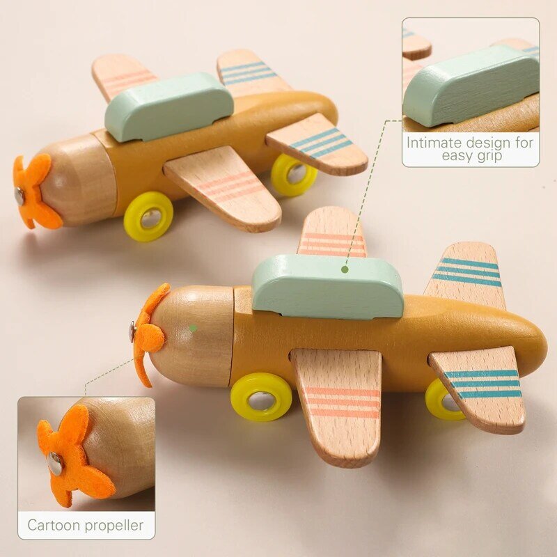 Trendy Infant Aircraft Model Toy Baby Educational Wooden Airplane Toys For Babe Air Planes Toy Boy & Girl Birthday Gifts
