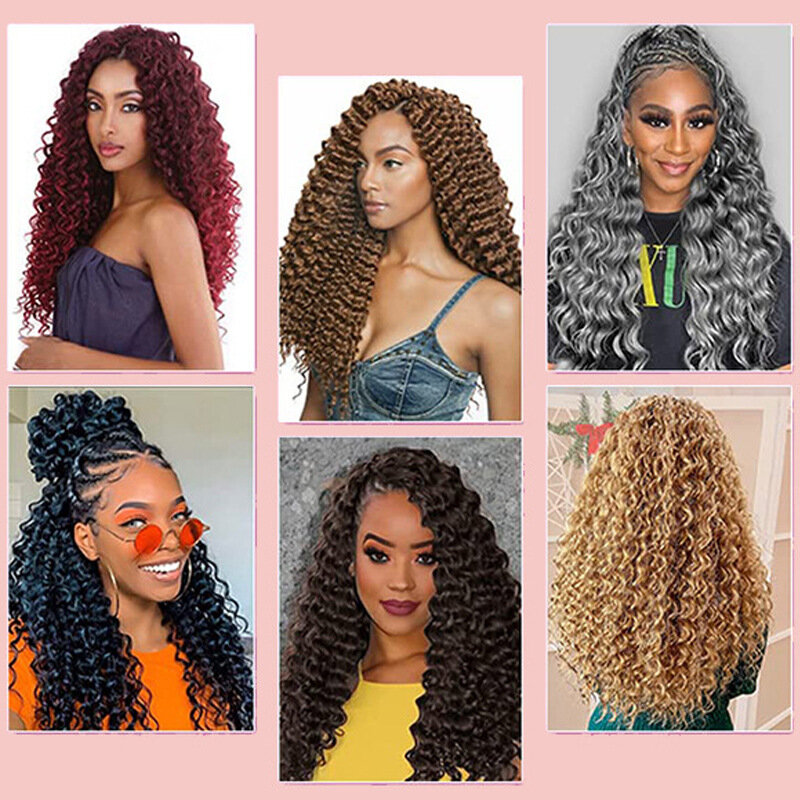 Thick and Natural Long Curly Crochet Hair, Synthetic Hair 50cm for Braiding 2 in a pack braid extensions dread hair extensiones