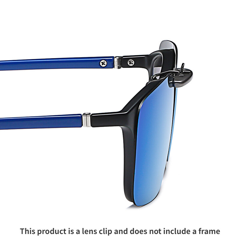 Kacamata Clip-On Flip-Up Kacamata Hitam Terpolarisasi Kacamata Hitam Tanpa Bingkai Klip Logam untuk Kacamata Resep Kacamata Mengemudi