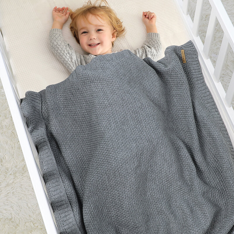 Manta tejida para bebé, ropa envolvente de cama supersuave para niños pequeños, colcha de cama, sofá, cochecito, cesta