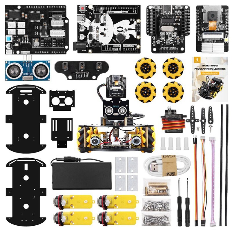 Kit per auto con avviamento robotico apprendimento e sviluppo Kit completo di automazione intelligente come mostrato in plastica per la programmazione Arduino