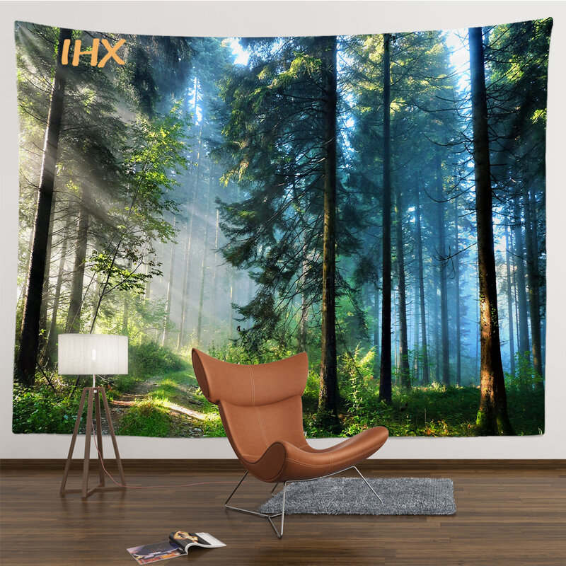 Forest Tree Tapestry Wall Hanging Boho Hippie Room Decor Nature Landscape Large Wall Tapestry Aesthetic Bedroom Decoration Home
