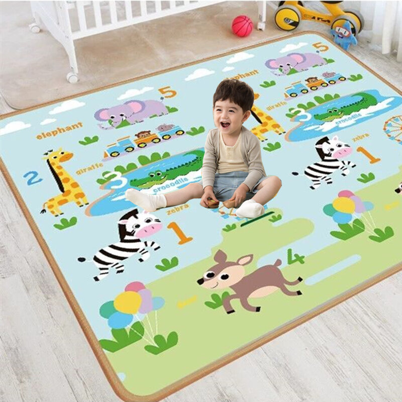 赤ちゃんのための漫画のカーペット,赤ちゃんの部屋のための防水滑り止めの厚さ1cm/0.5cm