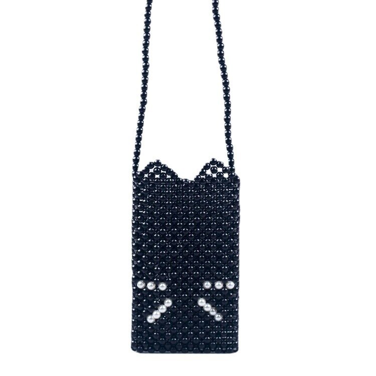 Luxury Small Beaded Flap Pearl Clutch Purses And Handbag Hand Woven Pearl Handbags Women Ladies Mini Cross Body Bag