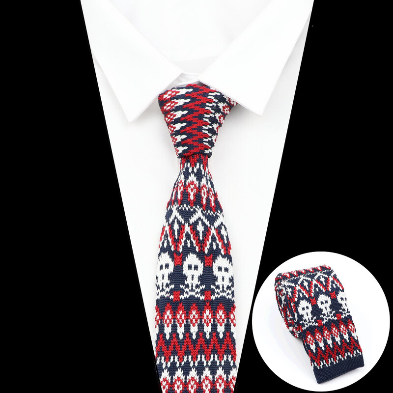 Модный мужской цветной Вязаный Галстук с цветочным рисунком, узкий Узкий Тонкий тканый простой узкий галстук с принтом в полоску