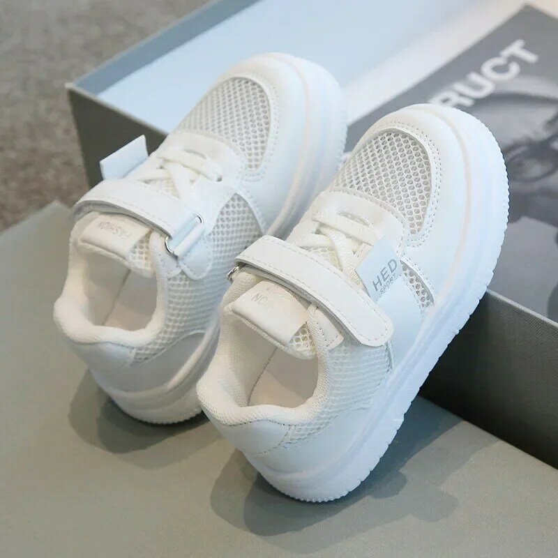 Children's Sneakers for Boy Summer Mesh Girls White School Tennis Shoes Fashion Non-slip Kids Running Causal Shoes Breathable