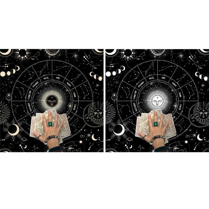 Mantel de cartas de Tarot, tapiz de divinaciones de 12 Constelaciones, suministros de brujería