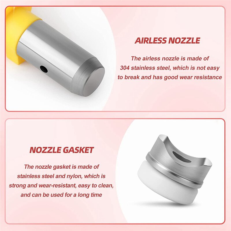 Airless Verf Nozzles Set, Omkeerbare Spray Tips Airless Verfspuit Nozzle Tips Airless Sproeier Spuiting Onderdelen