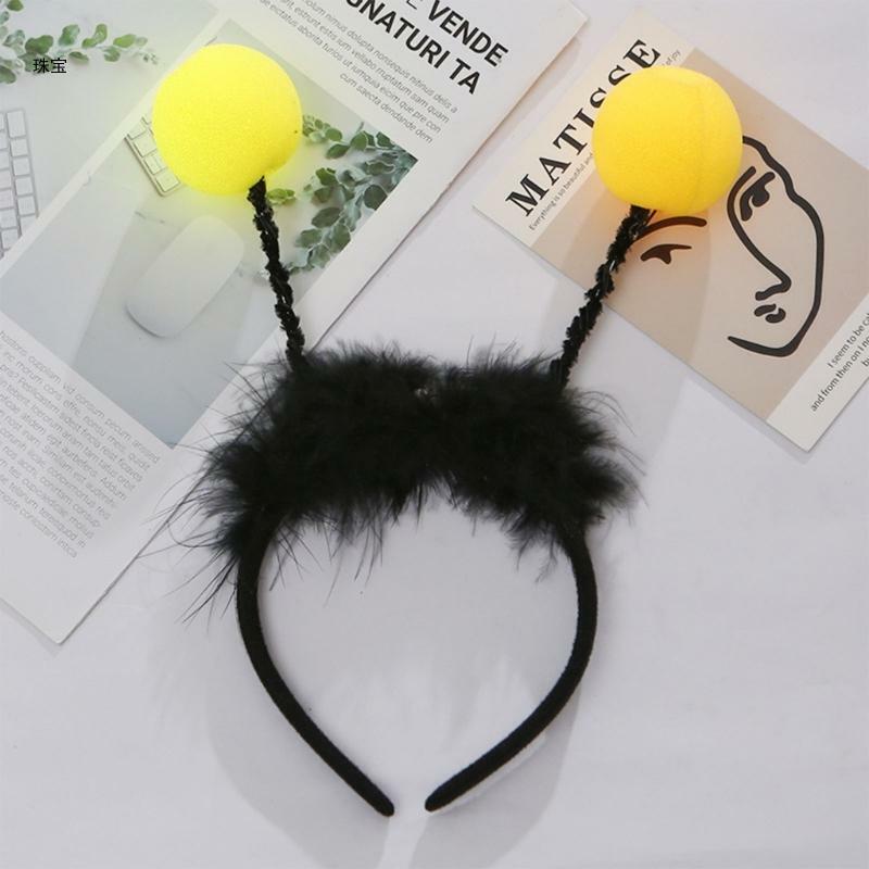X5QE – cerceau pour cheveux avec ampoules, serre-tête LED abeille Cosplay, fourniture fête