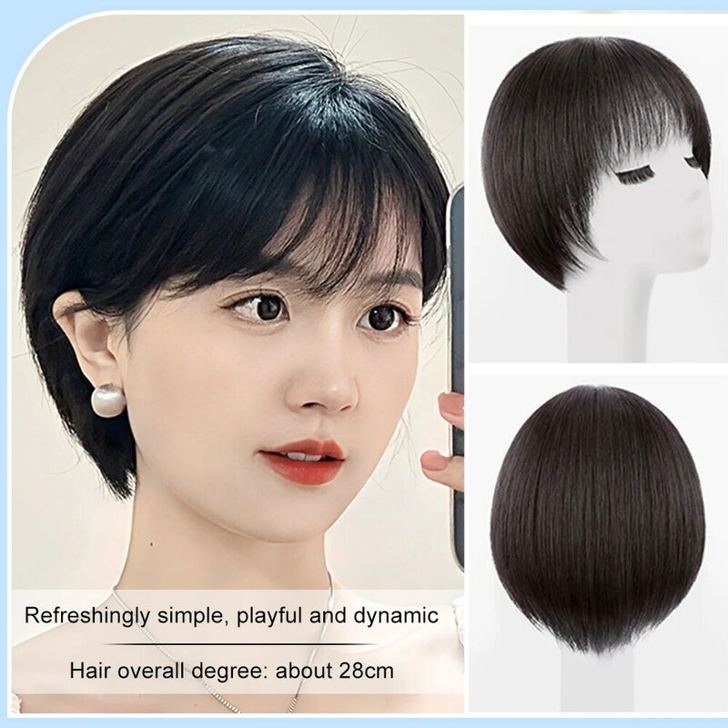 Krótki Bob peruki z ludzkich włosów warstwowe proste połączenie ludzkich włosów dla kobiet naturalne czarne brązowe krótkie ludzkie peruka z grzywką