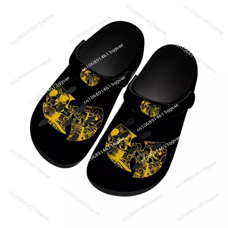 W-Wu-C-Clan Home Clogs para homens e mulheres, sapato de água personalizado, sandálias T-Tang para adolescentes, tampão de jardim, chinelos respiráveis, preto