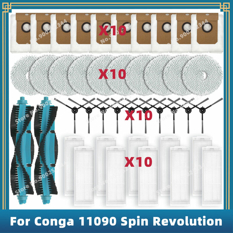 Kompatibel für cecotec conga spin revolution ersatzteile zubehör hauptseiten bürste hepa filter mop staubbeutel