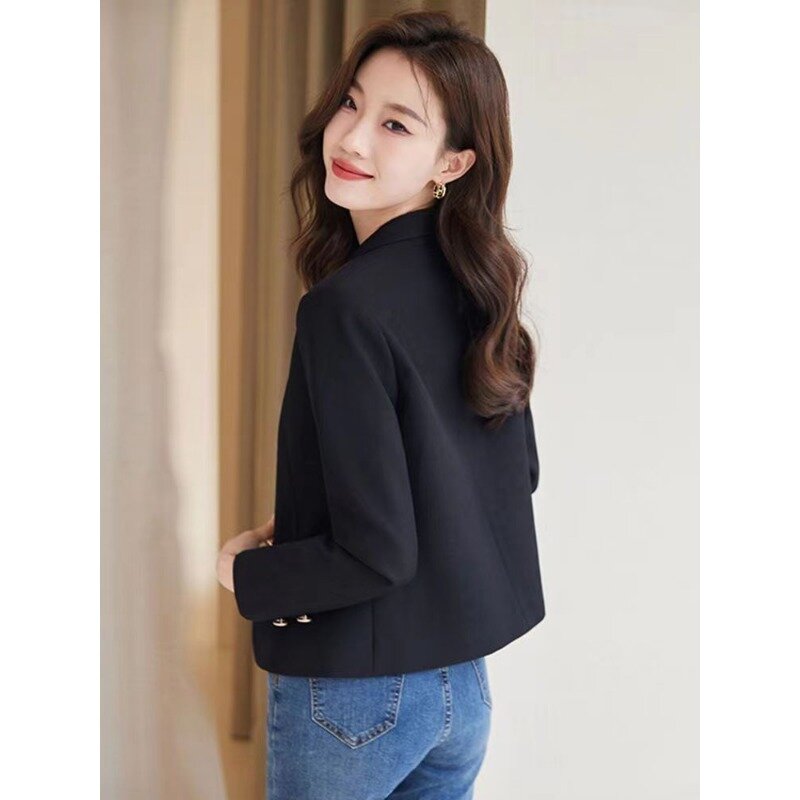 Blazer Women Long Sleeve Cropped Jacket Short Tops Blazers Korean Chic Coats Streetwear Designer Clothing White Black Short Tops