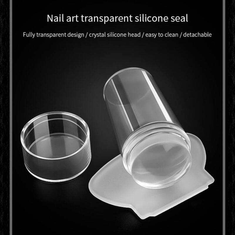Silicone Nail Art Stamping Kit French For Manicure Plate Stamp Polish Stencil Template Seal Stamper Scraper