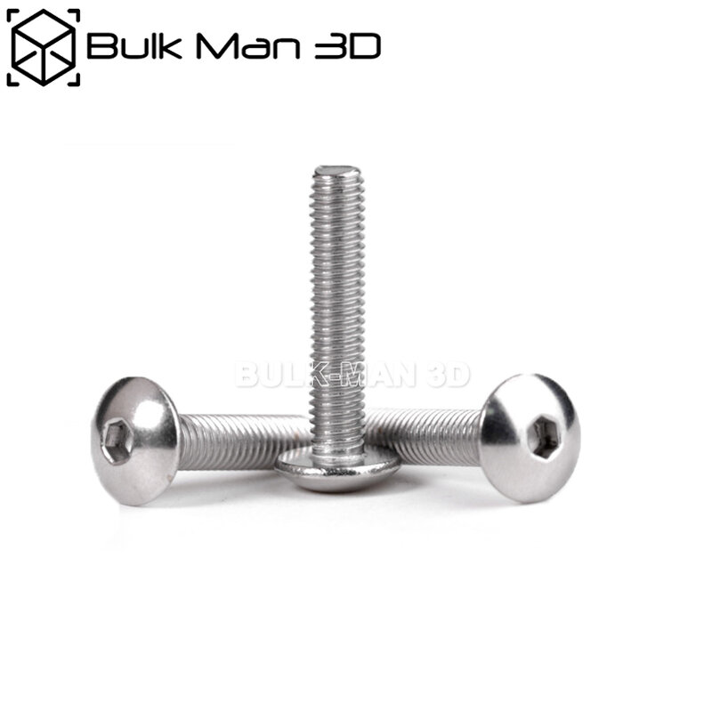 10pcs/Lot M3/M4/M5 SS304 Stainless Steel Button Head Screw Length From 6mm to 50mm