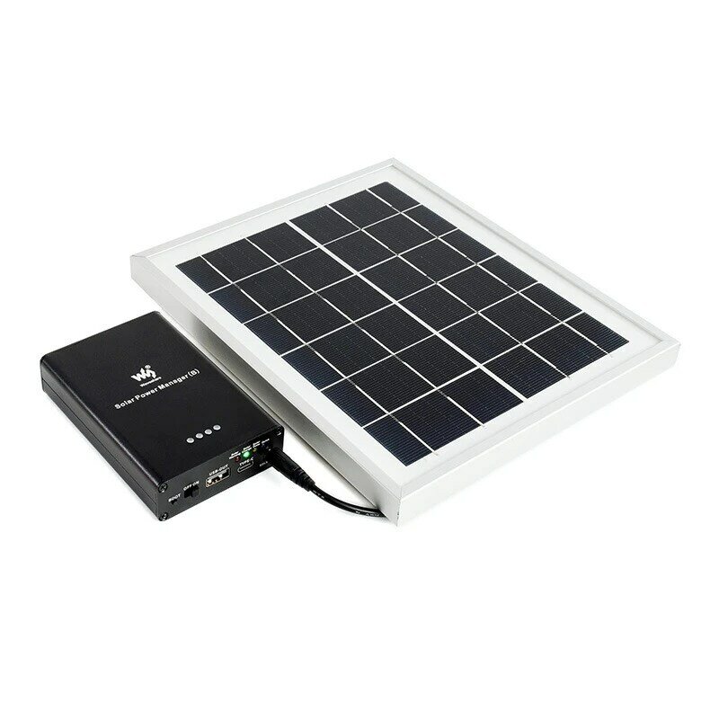 Waveshare modul manajemen tenaga surya, untuk panel surya 6-24v, dengan perlindungan sirkuit, baterai 10000MAh bawaan