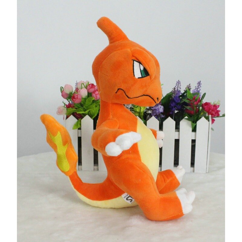 Jouet en peluche Pokemon Q Fire Breathing Dragon Butter, jouet de dinosaure de feu orange, dessin animé Charmander Anime, mignon et drôle