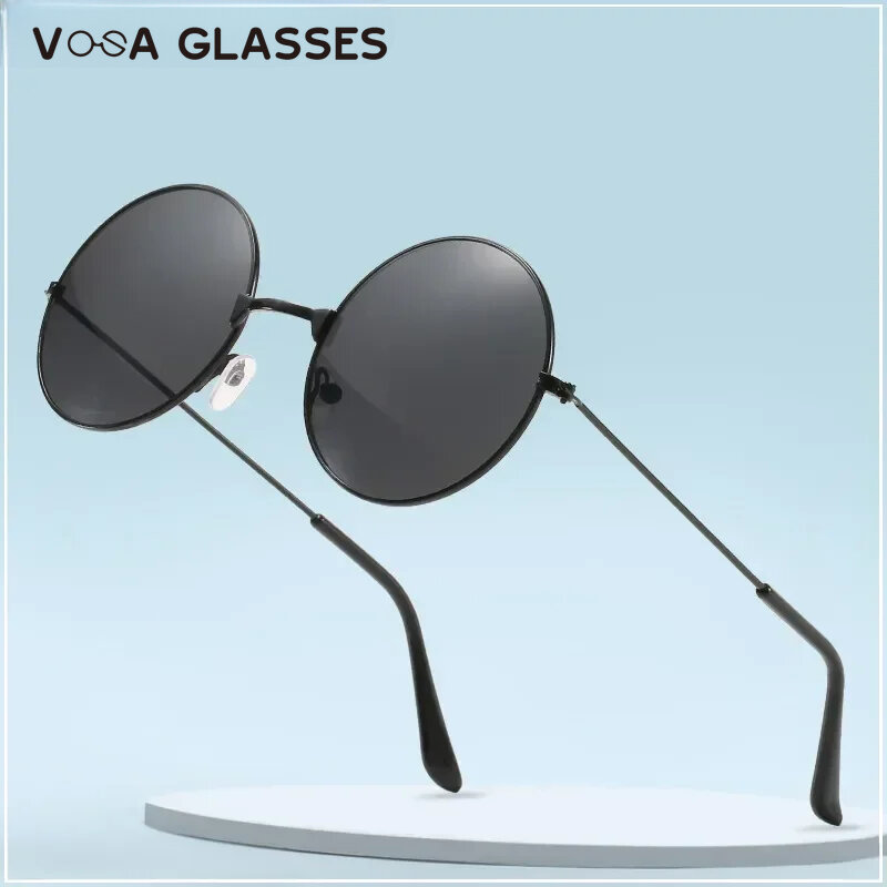 Lunettes de soleil rondes en métal pour hommes et femmes, lunettes de soleil rétro vintage, lunettes de pêche populaires, lunettes de loisirs à la mode, UV400, 2023