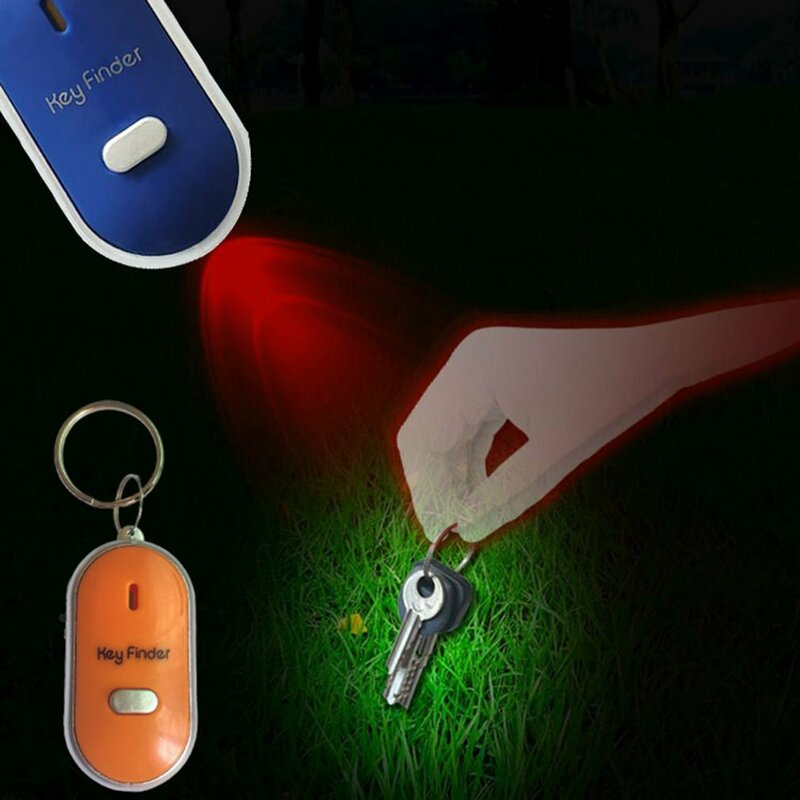 Mini Whistle Anti Lost KeyFinder Alarm Wallet Pet Tracker Smart Flashing Beeping Remote Locator Keychain Tracer Key Finder + LED