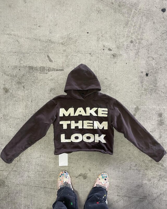 2024 baru hoodie bordir alfabet mode jalanan retro Amerika untuk wanita hoodie longgar pasangan tren Harajuku Punk Y2k