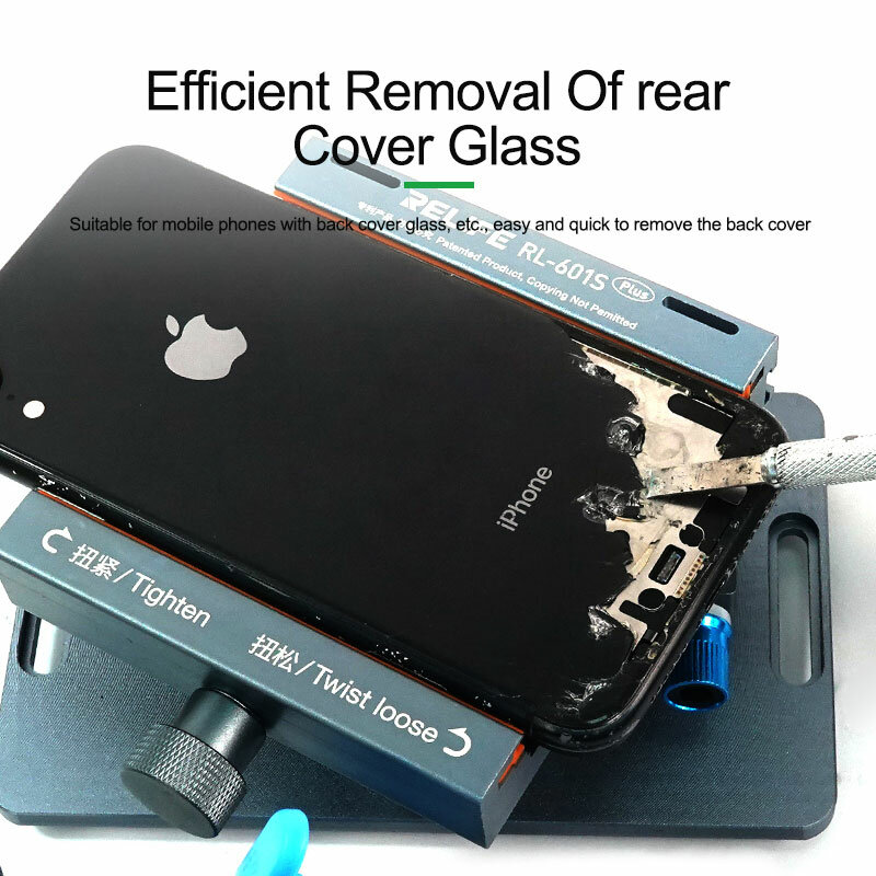 RELIFE-Mobile Phone Repair Tool, RL-601S Plus, Remoção de vidro traseiro, Descarga tela LCD, 360 ° Fixo Braçadeira Rotativa, 2 em 1