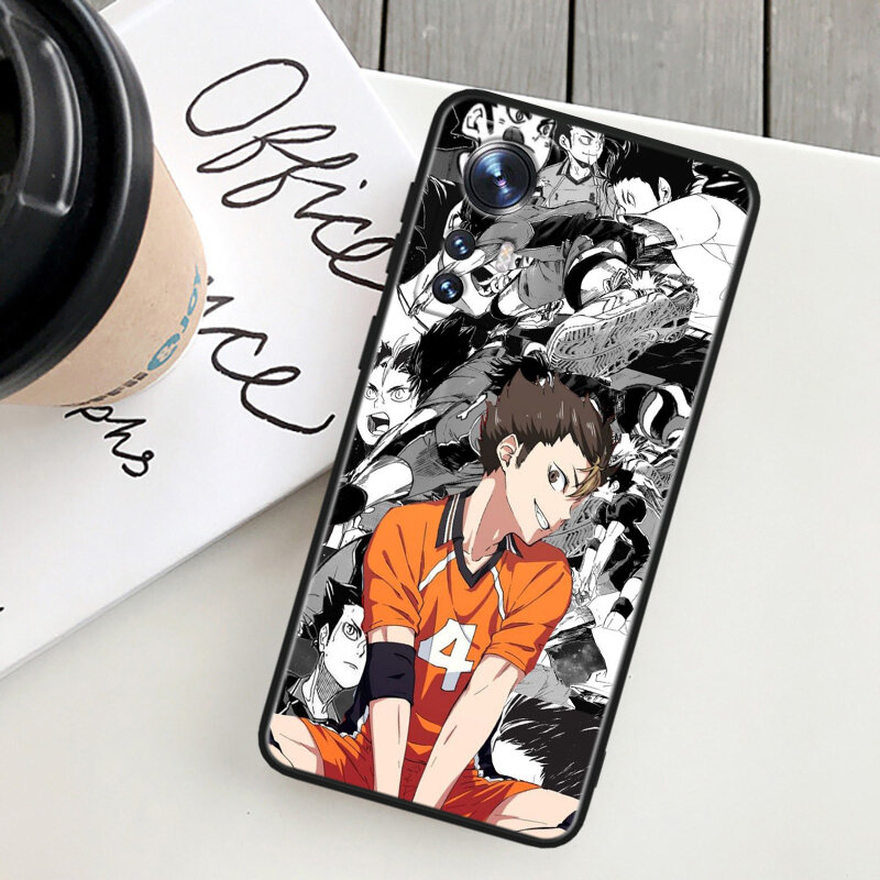 Haikyuu-funda de teléfono suave de Anime para Xiaomi Mi 11T, 11i, 10T, 10S, Note 10, 9T, 9SE, 8, A3, A2, A1 Pro Lite, color negro