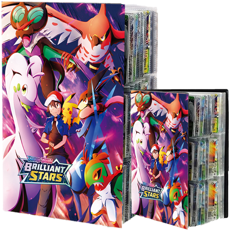 Álbum de tarjetas de dibujos animados para niños, carpeta de colección de juegos de mapa de Anime, carpeta de libros, juguetes superiores, regalo, 9 bolsillos, 432 tarjetas