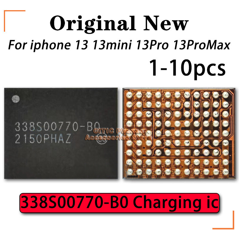 1-30 buah Charger chip asli baru untuk iPhone 13 Pro Max Mini 13Pro 13 pengisi daya ProMax IC USB pengisian chip Online