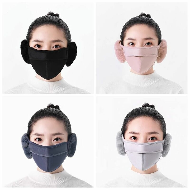 防塵防風フリースイヤーマフマスク、シンプルなマスク、イヤーウォーマー、女性用イヤーフラップラップ、冬