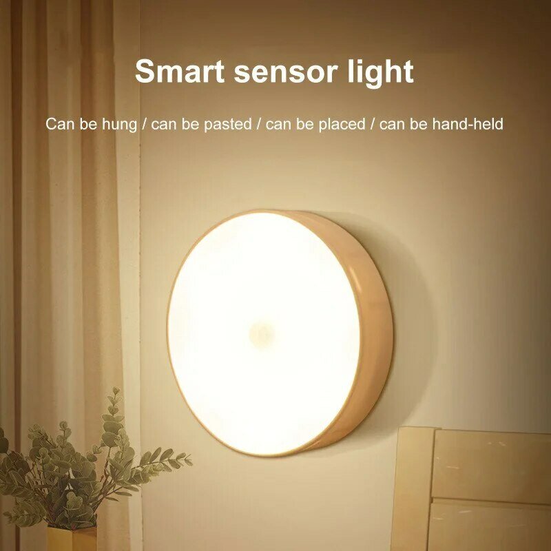 LED Inteligente Sensor do Corpo Humano Night Lamp, Iluminação Automática de Emergência, Carregamento USB, Sem Fio, Magentic, Sucção, Uso Luz Noturna