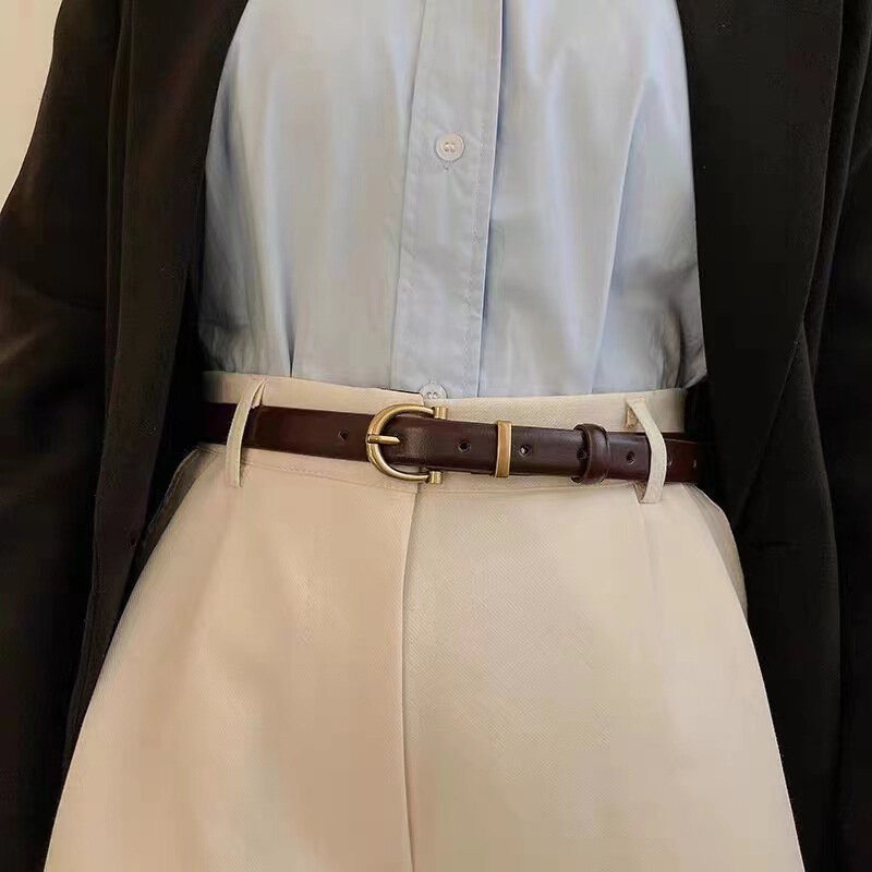 Cinturón de cuero PU con hebilla de Metal para mujer, moda femenina, cinturón de alta calidad, cinturón de tendencia