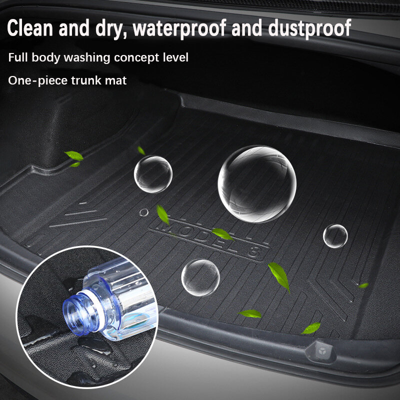 Car Rear Trunk Mat for Mercedes Benz EQS 2022 Accessories 2023 2024 Easy Clean Waterproof Carpet Anti-dirty Tray TPE Storage Pad