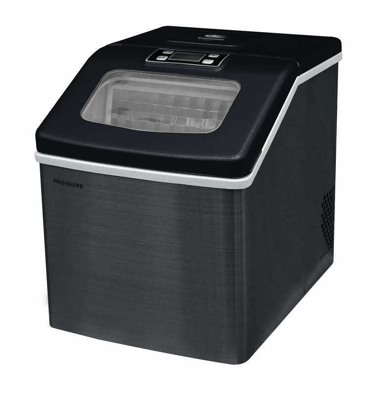 Холодильник 40 фунтов Прозрачная квадратная льдогенератор для столешницы-черный