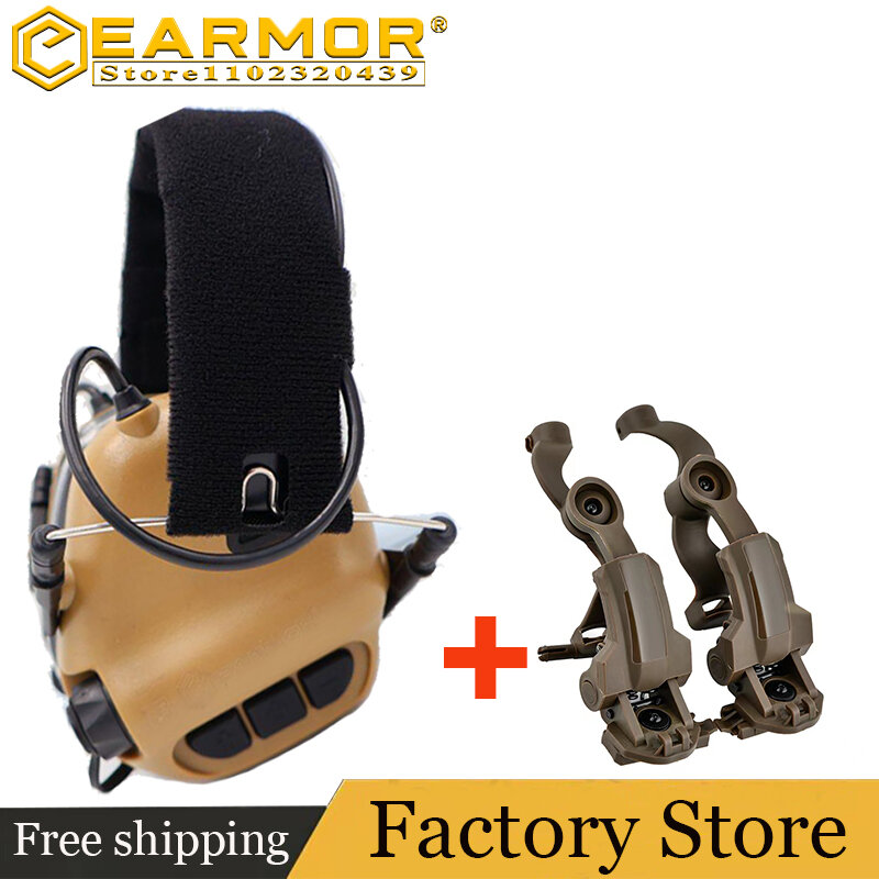 EARMOR Tactical Headset M31 MOD4 Tactical Active Headset Electronic Hearing Protector Military Helmet Headset NRR 22dB