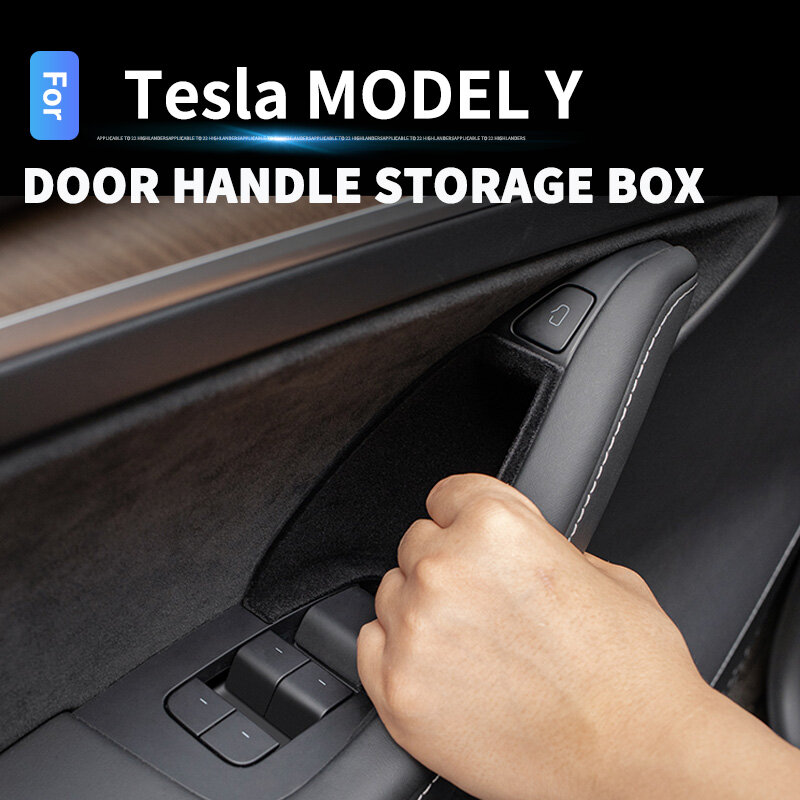 Auto Tür Griff Lagerung Box Für Tesla Modell Y Modell 3 2021 2022 Front Tür Erweitern Lagerung Raum Griff Halter auto Zubehör