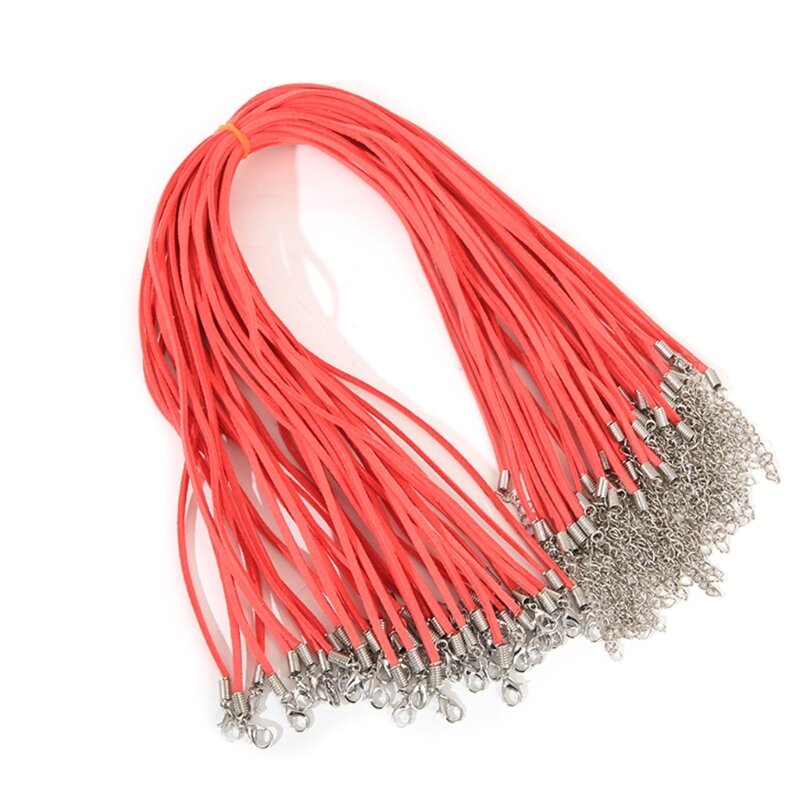 Y1UB Velvets Cord Chain Lobster Clasp String Cord DIY Suedes Rope for Mens Womens