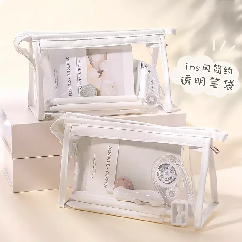 1PC Large Capacity Waterproof Cosmetic Bag Clear Summer Storage Makeup Organizer Bags Supplies Girl Transparent Pencil Case