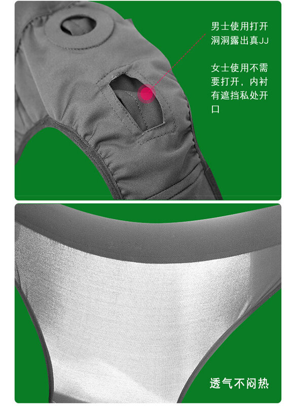 Celana dalam wanita Penis palsu, celana dalam kulit dildo palsu dapat dipakai untuk pria