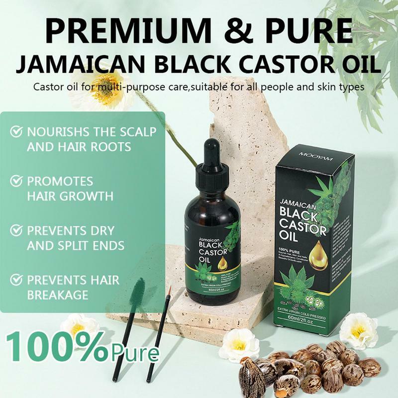30ml czarny olej rycynowy z jamajki wzrost włosów rzęsy brwi czyste organiczne tłoczony na zimno nierafinowane oleje rycynowe do włosów