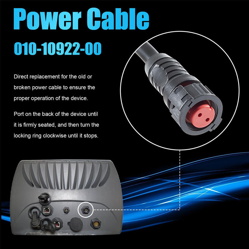 2-контактный запасной кабель питания 010-10922-00, подходит для Garmin GPSMAP 4000/5000 Series 4008, 4010, 5208, 5212, 5215, морские запчасти
