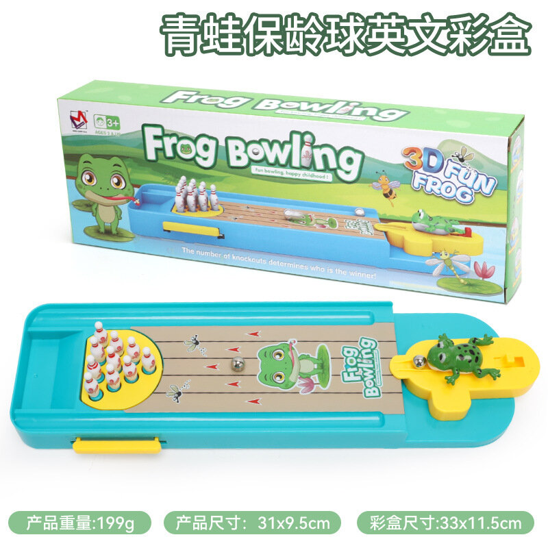 Frog Bowling Puzzle Run Mini Machine de jeu, Éjection amusante, IkGame Desktop Party, Baby Boy Girl Festival, Cadeau d'anniversaire pour enfant, Jouet