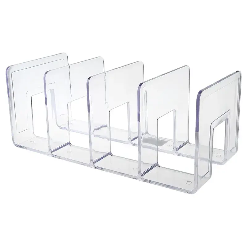 Acrylic Transparent Multi-layer Bookend Decorative Book Shelf Home Room Office School Library Stationery Supplies Gifts OO