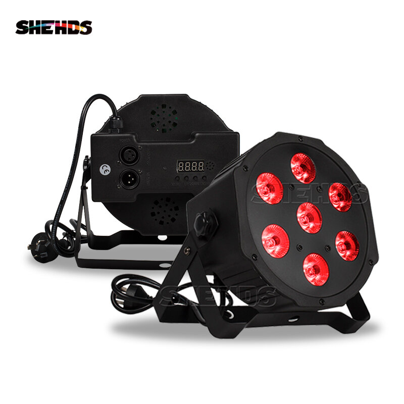 SHEHDS-Lumière LED RGBW 7x12W avec Ventilateur Ultra-Silencieux, Éclairage à Effet de Scène pour ixd'Anniversaire en Famille et Club