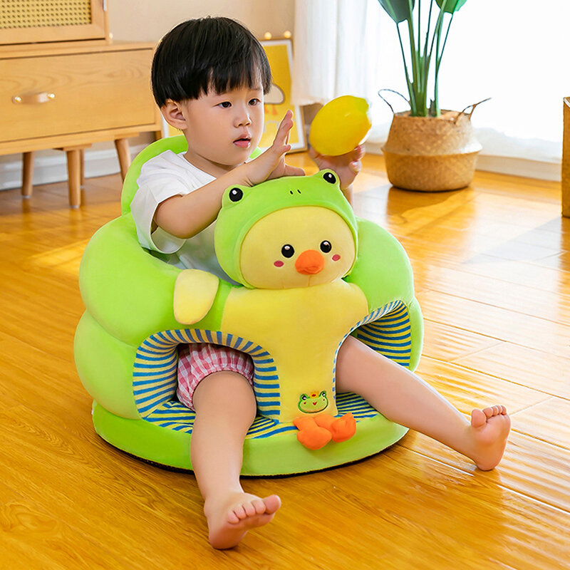 Cadeira de pelúcia para bebês, lavável, suporte para sofá, berço, para bebê aprendendo a sentar, crianças, desenho animado, confortável, sem enchimento