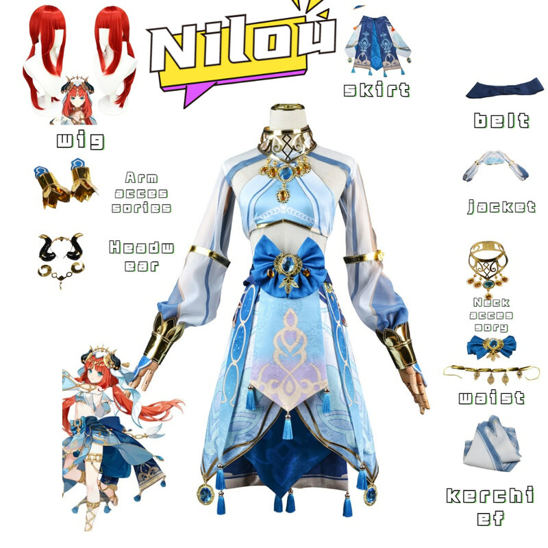 Nilou cosplay kostüm genshin impact karneval uniform anime halloween kostüme frauen spiel cosplay kostüme miku cosplay