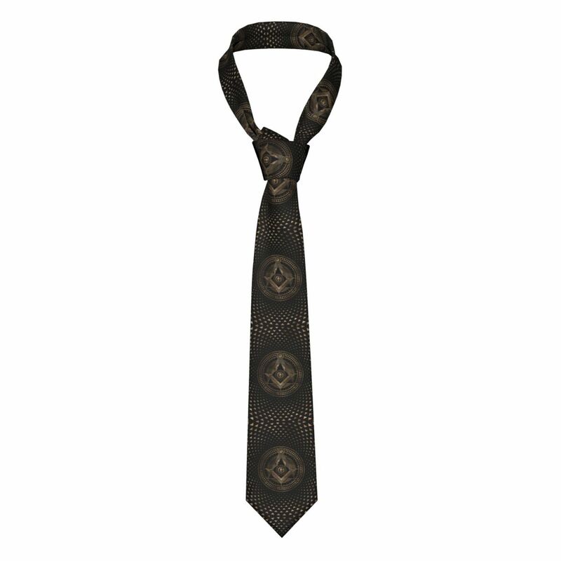 Mens Tie Classic Skinny Freemasonry Symbol Neckties Narrow Collar Slim Casual Tie Gift