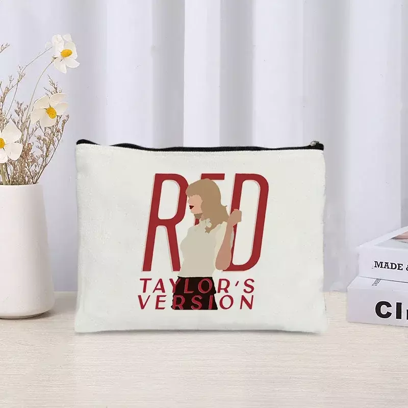 Folklore Cosmetic Bag Taylor Music Swifter Albums Canvas Makeup Bags Taylor's Version Graphic Pouch Ladies Purse Gift for Fans
