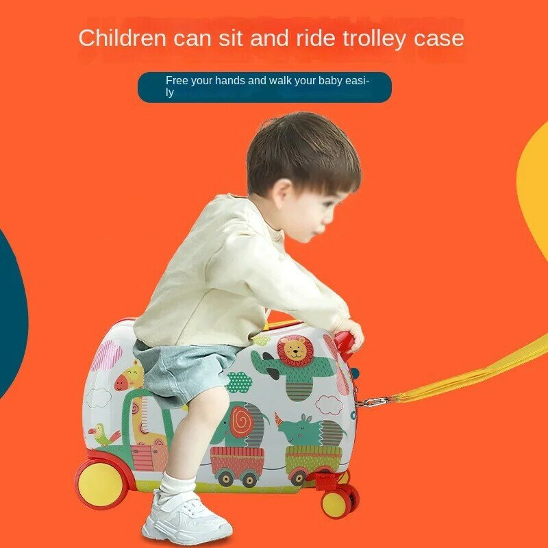 Maleta de equipaje para niños con ruedas universales, caja de equitación para niños, Mini maleta de dibujos animados para niños, 17 pulgadas
