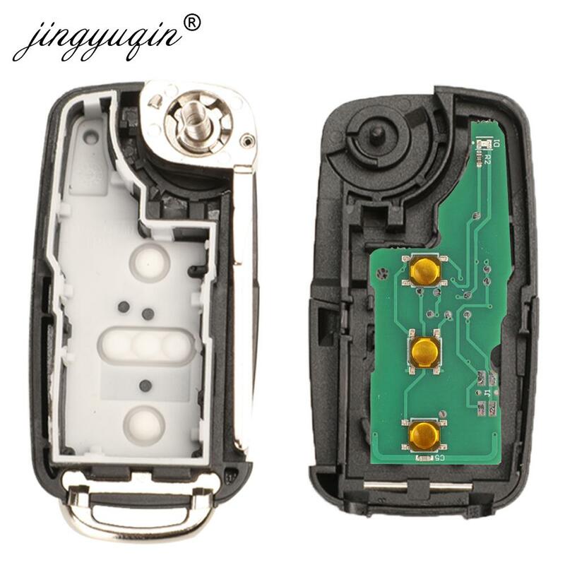 Jingyuqin 3BT zdalny klucz składany 434MHz układ ID48 dla VW Volkswagen GOLF PASSAT Tiguan Polo Jetta chrząszcz siedzenie do skody samochód 5K0837202AD