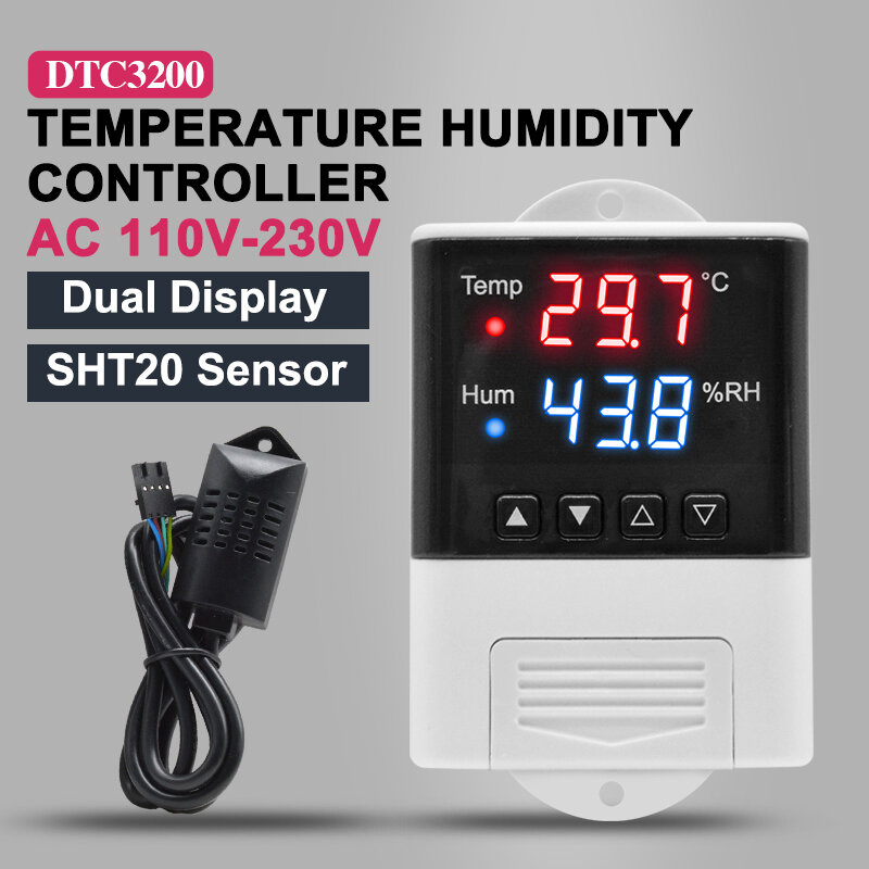 Micro-ordinateur régulateur de température AC110V 220V DTC 1200 Thermostat thermorégulateur capteur pour incubateur refroidissement chauffage réfrigérateur